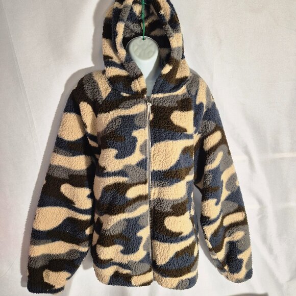 SO Sharpa hooded Jacket, zippered front, tri color, pockets, size XXL - Picture 15 of 16